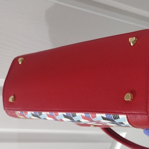 Samantha Vega Red Tricolor 2 ways Bag Shoulder Bag Handbag - Excellent Condition - Picture 11 of 11